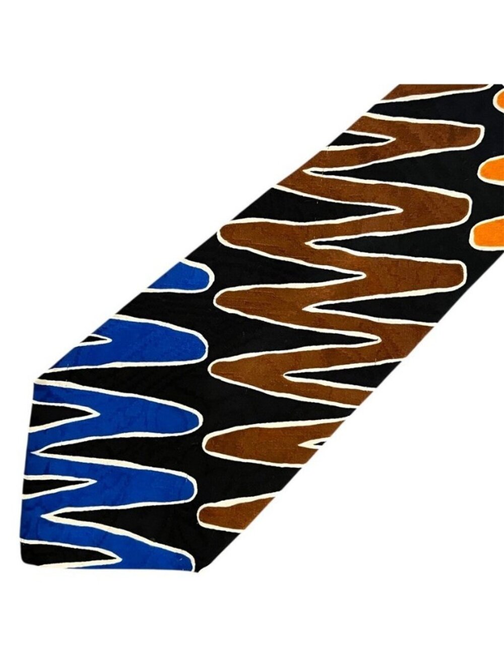 Brioni Squiggle Abstract Men's Vintage Black Silk Tie